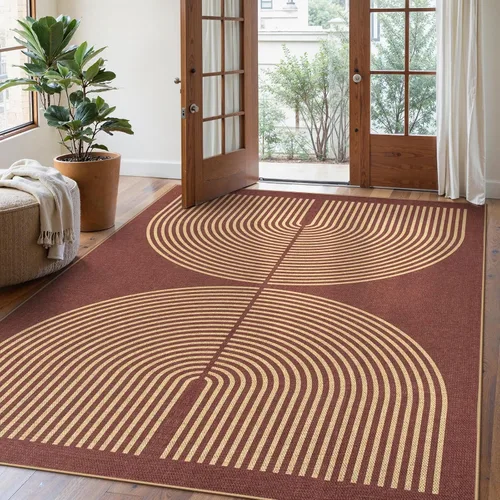 Miniatura 12 de Alfombra Moderna de Yute Fácil de Limpiar Arcoíris Lahome, 2x6 Alfombra de Pasillo Lavable para Cocina, Alfombras de Pasillo para Pasillos, Alfombra