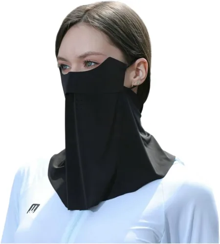 Polaina de protección solar para el cuello, bufanda facial con trabillas para las orejas, pasamontañas ligeras, estilo pasamontañas, cubierta para