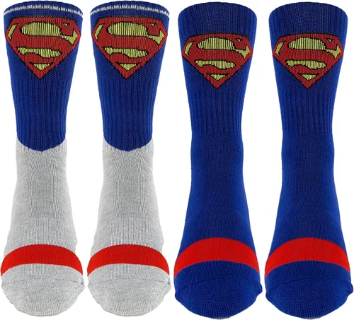 Miniatura 2 de DC Comics Superman - Calcetines deportivos (2 pares) (talla única, azul), Azul