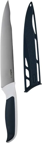 Zyliss E920209 - Cuchillo para tallar cómodo, 7.3 in/7,25 pulgadas, acero inoxidable japonés, negro/blanco, cuchillo de cocina/cuchillo de carne,