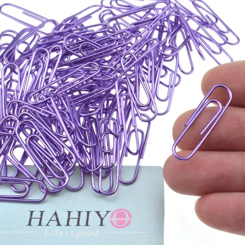 Miniatura 30 de HAHIYO Clips de papel grandes de 1.1 pulgadas (1.102 in) de longitud, clips negros con revestimiento de vinilo para evitar arañazos y desgarros
