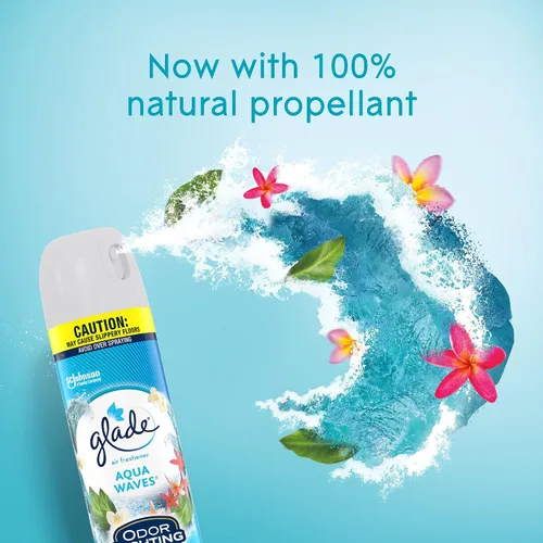 Miniatura 5 de Glade Ambientador en aerosol para habitación que combate el olor, Aqua Waves, 8.3 onzas, 2