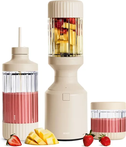 Miniatura 19 de Beast Mega 1200 Acero inoxidable Batidora de encimera de alta calidad Batidos, batidos, salsas, salsas porciones Lg Mezcla hielo + frutas