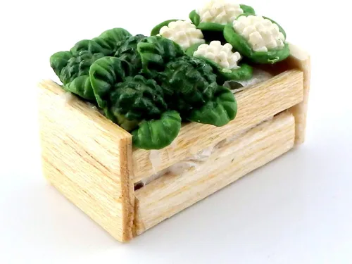 Miniatura 2 de Melody Jane - Caja de casa de muñecas con brócoli y coliflor, accesorio para tienda