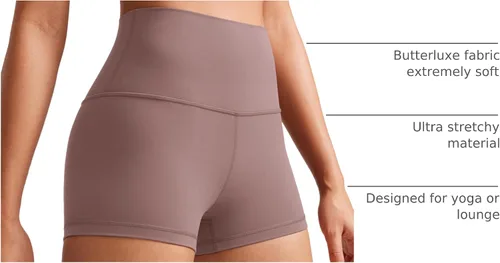 Miniatura 73 de CRZ YOGA Butterluxe - Pantalones cortos de ciclismo de cintura alta para mujer, 2.5 pulgadas, yoga, entrenamiento, elastano, correr, voleibol