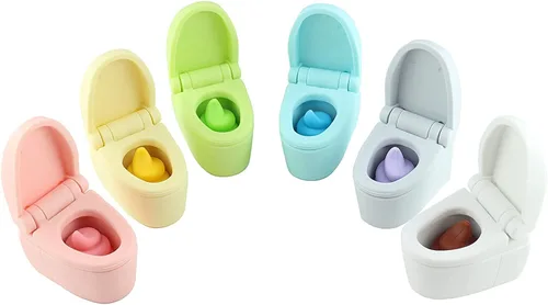 Iwako Borrador de lápices de regalo para niños, regalo de Navidad para el regreso a clases, fabricado en Japón (Poop Eraser 6 piezas), multicolor