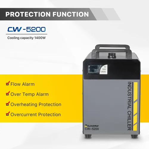 Miniatura 3 de Cloudray Enfriador de Agua Láser CO2 Industrial 6L 0.61HP CW5200 Termostato Preciso Recirculante CO2 Enfriador Láser Industrial para 60W 70W 80W 90W