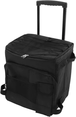 Bolsa enfriadora con ruedas de 43L, caja de refrigeración portátil con ruedas con diseño de doble apertura, tela Oxford, forro de papel de aluminio