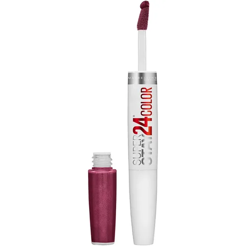 Miniatura 24 de Maybelline Super Stay 24, lápiz labial líquido de maquillaje de 2 pasos, color altamente pigmentado de larga duración con bálsamo hidratante, Merlot