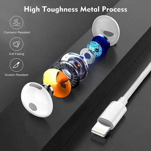 Miniatura 7 de Paquete de 2 auriculares para iPhone, auriculares con cable con control remoto integrado para controlar la música, llamadas telefónicas y volumen