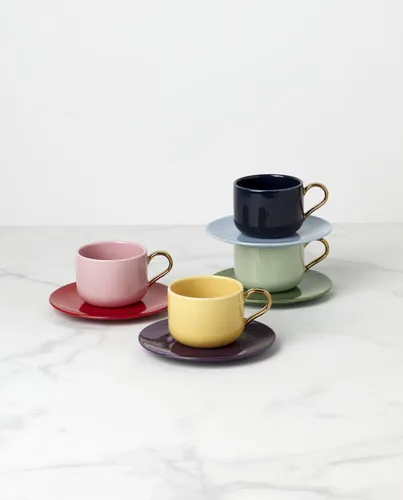 Miniatura 2 de kate spade new york Make It Pop Drinkware Collection, juego de tazas y platillos multicolor, juego de 8 piezas