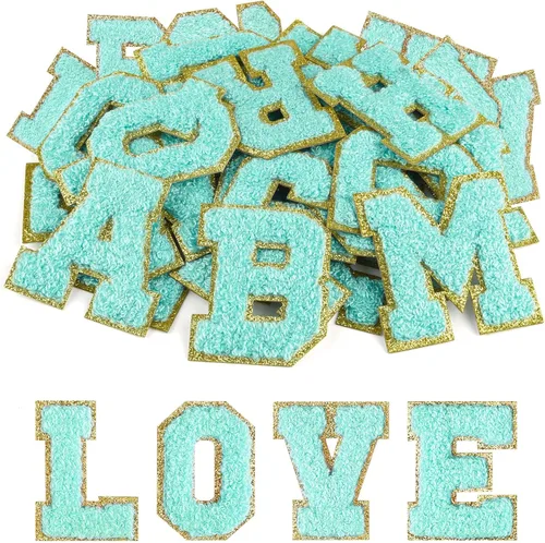 Miniatura 15 de Morcheiong 52 parches de letras de felpilla autoadhesivas de la A a la Z, letras de felpilla para ropa, tela, zapatos y bolsas (rosa claro)