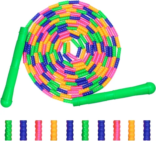 Miniatura 10 de Coolrunner Cuerda de saltar de 16 pies de largo (1 paquete), cuerdas de saltar holandesas dobles, cuentas suaves para niños adultos, plástico