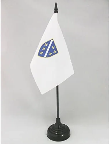 Miniatura 46 de United Kingdon Coat of arms Table Flag 5'' x 8'' - UK - British - England Desk Flag 21 x 14 cm - Black plastic stick and base - AZ FLAG Escudo