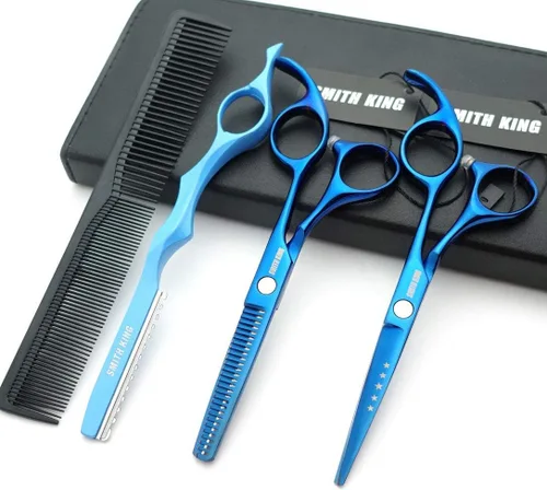 Juego de tijeras de corte de cabello de 5.5 pulgadas con peines de afeitar, estuche para tijeras de cuero, tijeras de corte de cabello, tijeras para