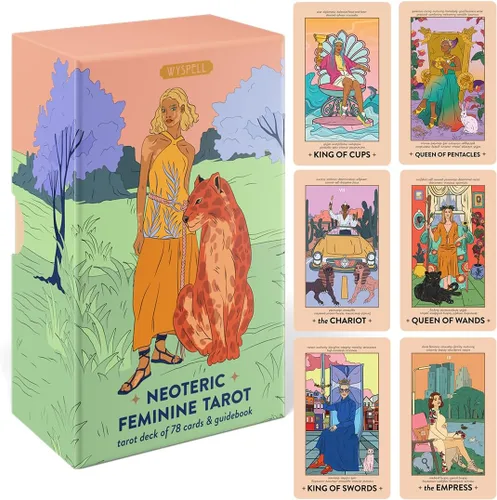Miniatura 8 de Wyspell Baraja de tarot femenina - Cartas de tarot sin bordes con libro guía para principiantes - Juego de cartas para principiantes