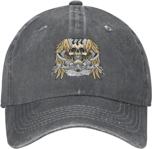 Miniatura 2 de Cowboy Hat Trendy Hats for Man and Women Djustable Four Season Outdoor Baseball Cap of Hell Skull with Angel Deep Heather