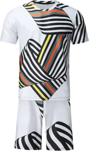 Miniatura 3 de OICIB Conjunto de 2 piezas de verano para hombre, camiseta casual de manga corta y pantalones cortos deportivos de ajuste clásico