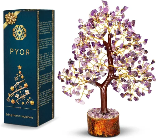 Miniatura 10 de PYOR Árbol bonsái de cristal de 7 chakras, 10-12 pulgadas, rojo, amatista, lapislázuli, cornalina, cuarzo transparente, aventurina amarilla