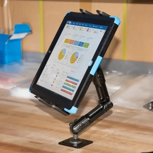 Miniatura 2 de ARKON Soportes – Soporte de tableta resistente base de taladro segura para automóviles, paredes y mesas, brazo ajustable que garantiza un