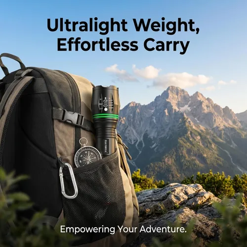 Miniatura 6 de HAUSBELL T8 Linternas led brillantes y tácticas mejoradas, con acercamiento, lúmenes altos y cinco modos, accesorios de campamento, paquete de 2 T8