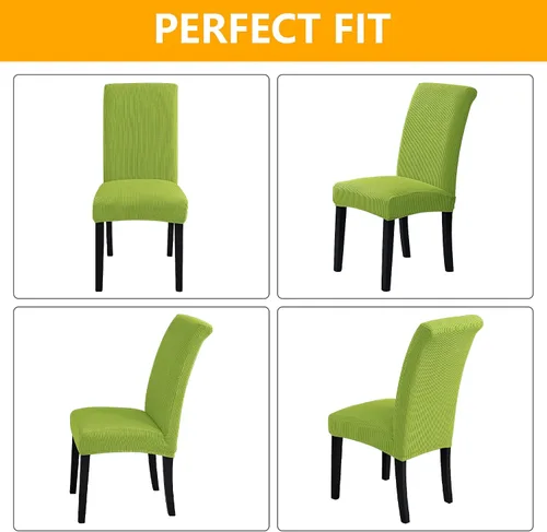 Miniatura 4 de Juego de 2 fundas para sillas de comedor, fundas elásticas para sillas de comedor, fundas para sillas de cocina de jacquard texturizadas, decoración
