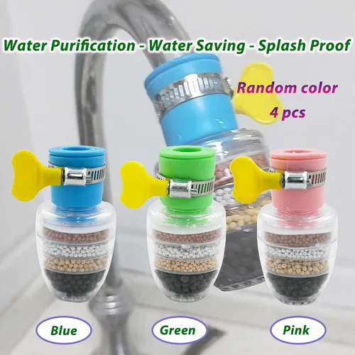 Miniatura 6 de 4 paquetes de filtro de agua para grifo, filtros de cartucho activado de carbón de 6 capas, reemplazos de filtro de agua para grifo para fregadero