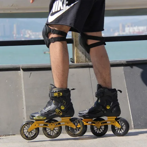 Miniatura 7 de LIKU Negro 3WD Patín En Línea,Patín De Carreras De 3 Ruedas Unisex