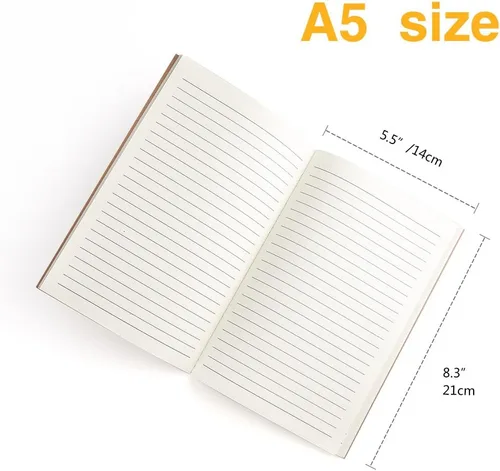 Miniatura 2 de Coopay Paquete de 36 cuadernos de papel kraft con cubierta marrón a granel para viajeros, tamaño A5, 8.268 in x 5.512 in, 60 páginas rayadas/30