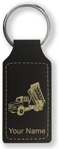 Miniatura 41 de LaserGram Llavero rectangular, camión volquete, grabado personalizado incluido