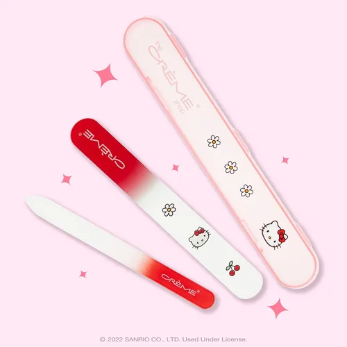 Miniatura 2 de The Crème Shop x Hello Kitty - Juego de limas de uñas de cristal prémium (rojo)