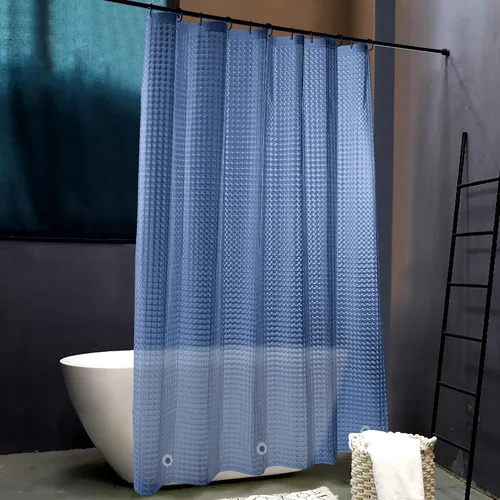 Miniatura 15 de NTBAY - Cortina de ducha transparente de etilvinilacetato, repelente al agua, para cabina de ducha de baño, tejido gofre a cuadros, 72 x 72 pulgadas