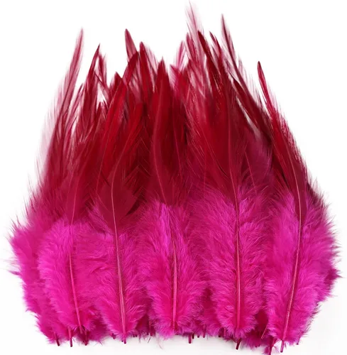 Miniatura 16 de Plumas para manualidades, 240 piezas de 5-7 pulgadas de color azul agua, plumas de gallo Saddle Hackle, plumas a granel para bodas, fiestas en casa