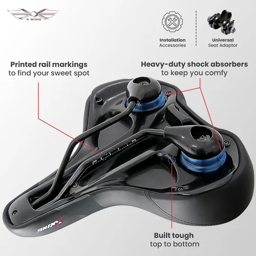 Miniatura 6 de X WING Asiento de bicicleta cómodo para hombres y mujeres con innovador concepto de 5 zonas - Sillín de bicicleta con alas con espuma viscoelástica