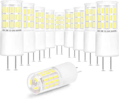 Miniatura 11 de Ziomitus - Bombillas LED G4 10W-20W T3 Halógenas 12V para Paisajismo de Reemplazo, Base JC de Bi-Pin G4 1.5W AC/DC 12V para RV, Luz de Clóset