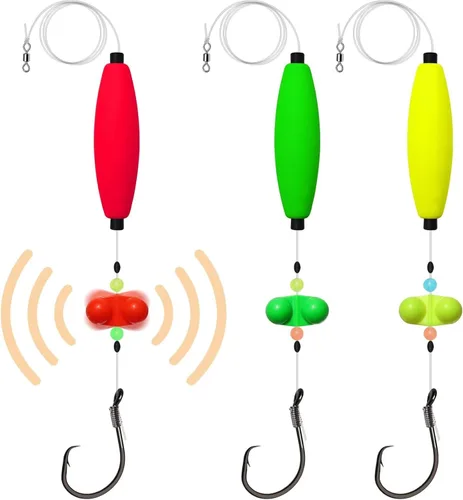 Dovesun Pre-Tied Catfish Rig System, 23 Inch 55LB Santee Cooper Catfish Float Rig with Adjustable EVA Slip Float and High Carbon Circle Hooks 5/0