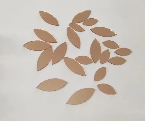 Miniatura 8 de 120 piezas de azulejos de mosaico de vidrio, hojas de pétalos, suministros de vidrio para manualidades, espejos de manualidades, adornos de espejo