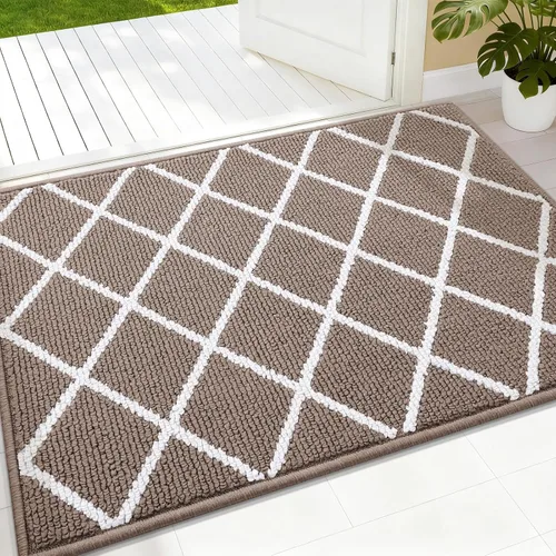 Miniatura 28 de Finchitty Alfombra para Puerta Interior, Resistente a la Suciedad y Absorbente, de Perfil Bajo, Antideslizante, Lavable, Alfombras de Piso