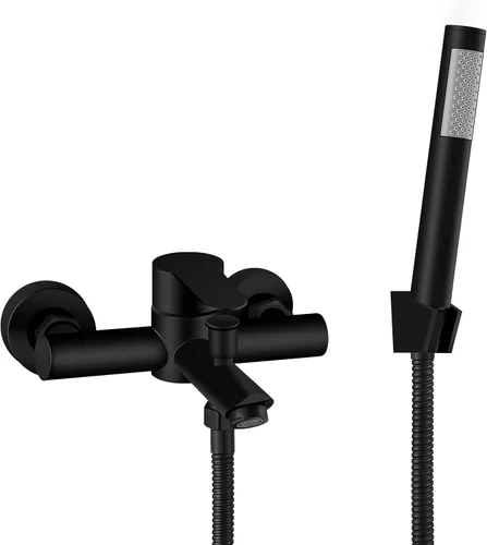 Miniatura 12 de Aolemi Llenador de bañera de montaje en pared, níquel cepillado, grifo de bañera central de 6 pulgadas con ducha de mano, acero inoxidable SUS304