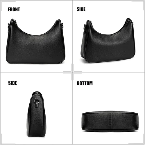 Miniatura 3 de Bolsos tipo Hobo pequeños para mujer bolsa de hombro suave multiusos ligera retro con monedero 2 piezasjuego