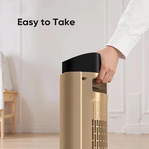 Miniatura 9 de Sweetcrispy Calentador de espacio para uso en interiores, calentador portátil de 23 pulgadas con control remoto y termostato, 7 modos de luz