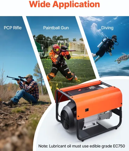 Miniatura 6 de VEVOR Compresor de Aire PCP, Compresor de Aire para Tanque de Buceo de 4500 PSI/30 Mpa, Compresor de Buceo PCP de Doble Cilindro con Parada