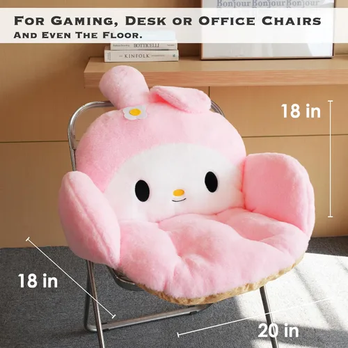 Miniatura 5 de Juju - Cojín Kawaii rosa – Decoración de habitación Kawaii – Cojines de asiento para sillas de oficina – Cojines de silla de oficina – Cojín