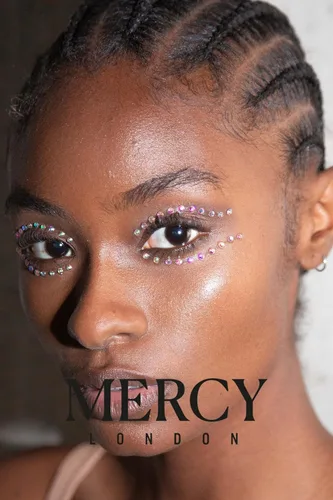 Miniatura 5 de MERCY LONDON Delineador de ojos de cristal, accesorios de disfraz, gemas para la cara, joyas todo en uno, tocado de Halloween adhesivo