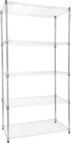Miniatura 14 de Whitmor Estantería de 5 niveles ajustables con ruedas, capacidad de 400 libras por estante, máximo 2000 libras en total, 21 pulgadas de largo x 12