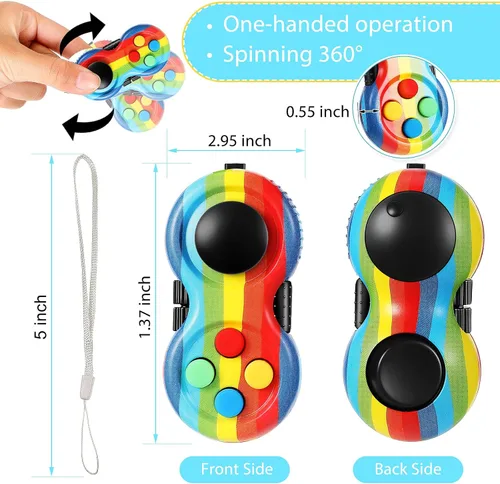 Miniatura 2 de Skylety 2 piezas de juguetes para la ansiedad para adultos, controlador, almohadilla para aliviar el estrés, cubo clicker, controlador de juego