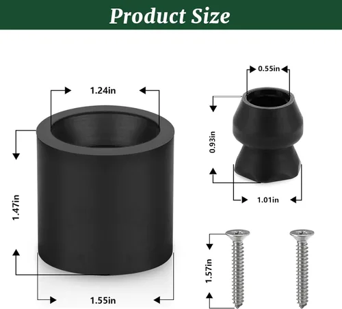 Miniatura 3 de Kit de soporte para puerta de remolque de perfil bajo con protector de goma, se ajusta a remolque de RV - Juego de 2