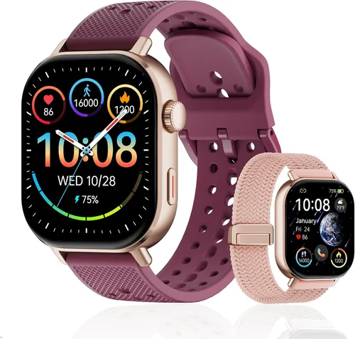 AMOLED - Reloj inteligente con GPS para correr, 164.0 ft, impermeable, rastrea los pasos del sueño, frecuencia cardíaca, oxígeno, batería de larga