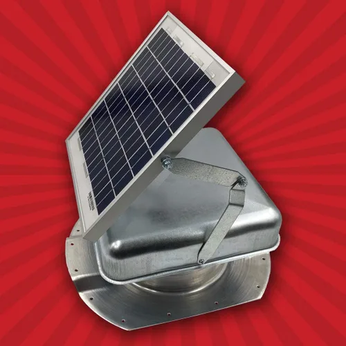Miniatura 5 de Mega RoofBlaster ajustable para contenedores de envío Conex acanalados de 3.5 pulgadas (galvanizado) Ventilador solar de techo Ventilador
