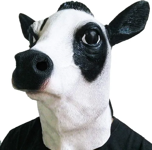 Miniatura 3 de HENGYUTOYMASK Máscara de cabeza de vaca de látex, vaca lechera, animal de granja, Moo, disfraz de Halloween, fiesta, mascarada, fiesta de disfraces